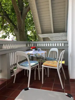 Ein Balkon oder eine Terrasse in der Unterkunft Darsskrabbe