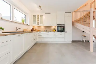 Küche/Küchenzeile in der Unterkunft Strandhaus Lindenstraße