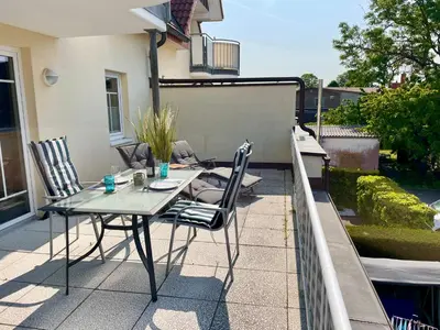 Ein Balkon oder eine Terrasse in der Unterkunft Sonnendeck 3