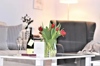 Ein Sitzbereich in der Unterkunft KranichSuite - Zingst