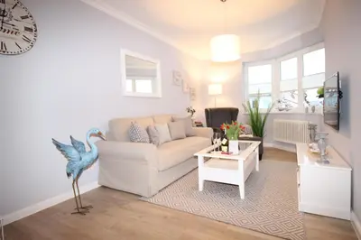 Ein Sitzbereich in der Unterkunft KranichSuite - Zingst