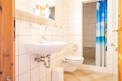 Ein Badezimmer in der Unterkunft Windflüchter - Bucht