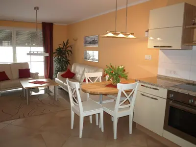 Küche/Küchenzeile in der Unterkunft Ferienhaus Fischlandperle