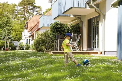 Ein Garten an der Unterkunft Freesenkietz, FW 17
