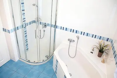 Ein Badezimmer in der Unterkunft Freesenkietz, FW 17