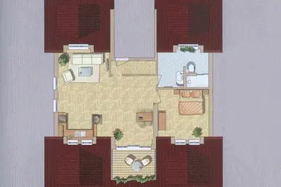 Grundriss der Unterkunft Les Belles, Haus Cecile, FW Romantique, Whg 5
