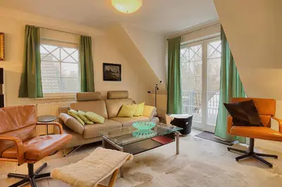 Ein Sitzbereich in der Unterkunft Les Belles, Haus Davide, FW Mondain, Whg 10
