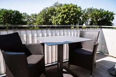 Ein Balkon oder eine Terrasse in der Unterkunft Apartmentanlage Seezeichen
