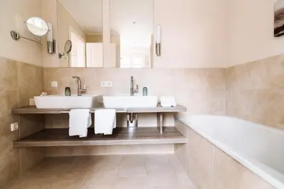 Ein Badezimmer in der Unterkunft Apartmentanlage Seezeichen
