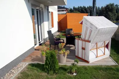 Ein Garten an der Unterkunft Strandhafer V4W2