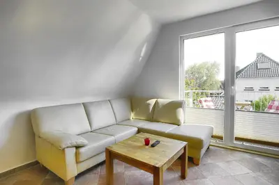 Ein Sitzbereich in der Unterkunft Haus Havelland