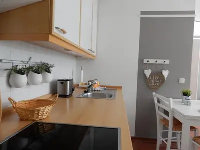 Küche/Küchenzeile in der Unterkunft Eichenpark 32