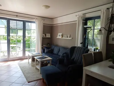Ein Sitzbereich in der Unterkunft Eichenpark 33