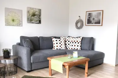 Ein Sitzbereich in der Unterkunft Hinter den Dünen D80