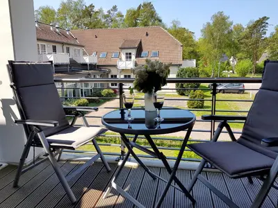 Ein Balkon oder eine Terrasse in der Unterkunft Dünenoase App 39