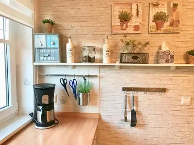 Küche/Küchenzeile in der Unterkunft Ferienhaus Strandgut