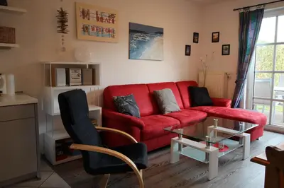 Ein Sitzbereich in der Unterkunft Haus am Bodden