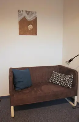 Ein Sitzbereich in der Unterkunft Haus am Bodden