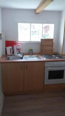 Küche/Küchenzeile in der Unterkunft Ferienwohnung 