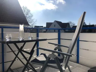 Ein Balkon oder eine Terrasse in der Unterkunft FeWo Anton