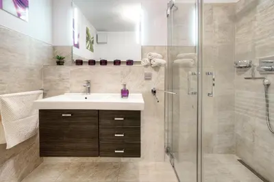 Ein Badezimmer in der Unterkunft Deichgraf Strandresidenz 1 Ahrenshoop