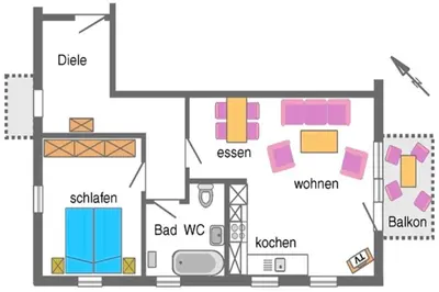 Grundriss der Unterkunft Ostsee-Residenz, Whg 10