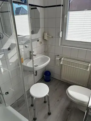 Ein Badezimmer in der Unterkunft Boddenwind FW 2