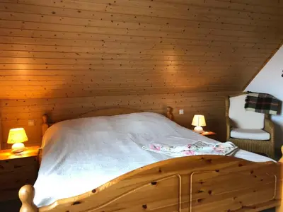 Ein Bett oder Betten in einem Zimmer der Unterkunft Ferienwohnung mit Garten
