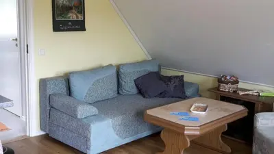 Ein Sitzbereich in der Unterkunft Fewo im 