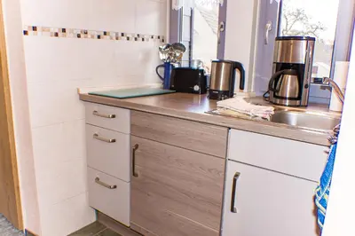 Küche/Küchenzeile in der Unterkunft Ferienwohnung Zander