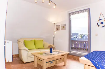 Ein Sitzbereich in der Unterkunft Ferienwohnung Zander