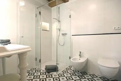 Ein Badezimmer in der Unterkunft Fachwerkhaus