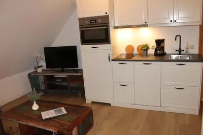 Küche/Küchenzeile in der Unterkunft Ferienwohnung Lasse in Wieck