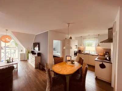 Küche/Küchenzeile in der Unterkunft Ferienwohnung London in Born