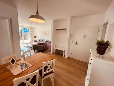 Ein Sitzbereich in der Unterkunft Ferienwohnung Asia in Born