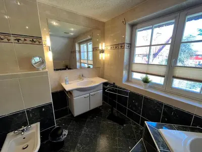 Ein Badezimmer in der Unterkunft Ferienhaus Fiete in Wieck