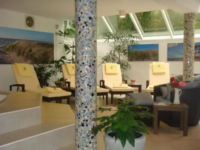 Ein Sitzbereich in der Unterkunft Hotel Blinkfüer