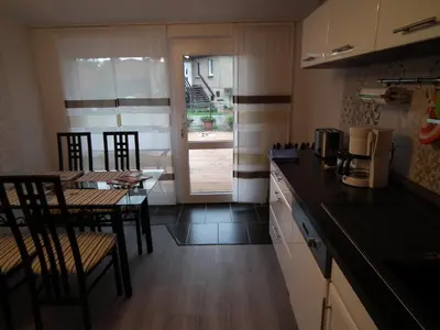 Küche/Küchenzeile in der Unterkunft Am Wiesengrund - mit 2 Schlafzimmern