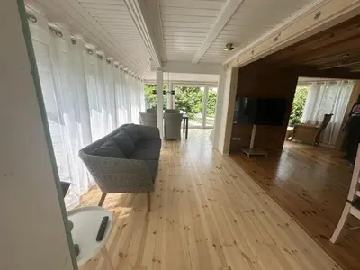 Ein Sitzbereich in der Unterkunft Meerhaus