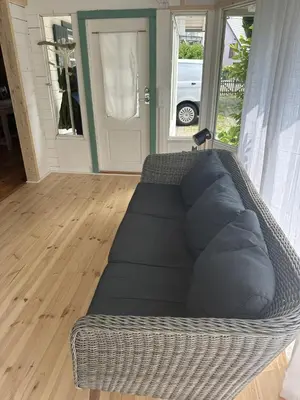 Ein Sitzbereich in der Unterkunft Meerhaus