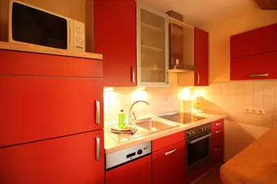 Küche/Küchenzeile in der Unterkunft Ferienwohnung Baumann