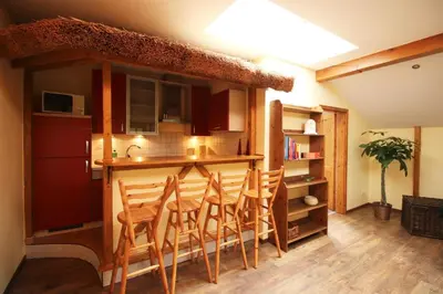 Küche/Küchenzeile in der Unterkunft Ferienwohnung Baumann