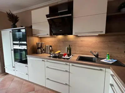 Küche/Küchenzeile in der Unterkunft Ferienwohnung Baumann
