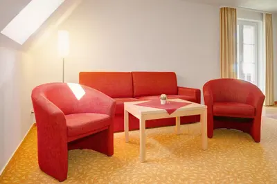 Ein Sitzbereich in der Unterkunft BSW-Ferienwohnungen Zingst