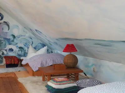 Ein Bett oder Betten in einem Zimmer der Unterkunft kleine Herta