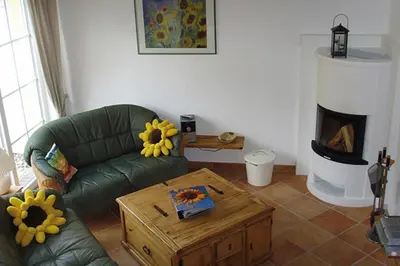Ein Sitzbereich in der Unterkunft Sonnenhus Zingst