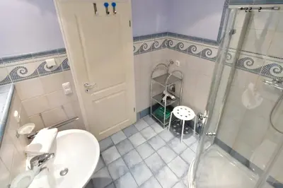 Ein Badezimmer in der Unterkunft Ut kiek, Sprotte