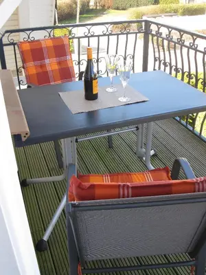Ein Balkon oder eine Terrasse in der Unterkunft Kapitän ParowWindjammer FW 11