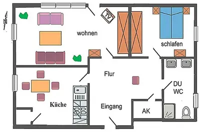Grundriss der Unterkunft Waldesruh - FW