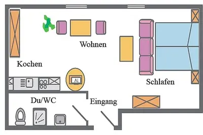 Grundriss der Unterkunft Waldesruh - App2